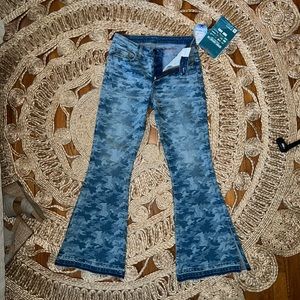 NWT Y2K Camo Flare Leg Jeans